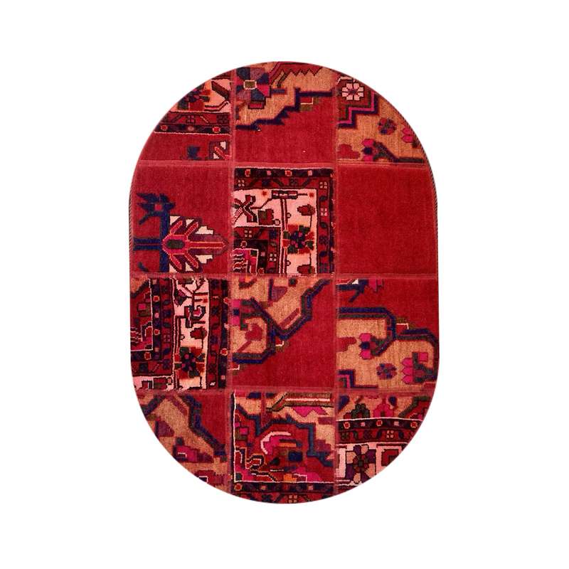 کلاژ فرش دستبافت یک متری مدل بیضی کد 1797 کلاژ فرش دستبافت یک متری مدل بیضی کد 1797