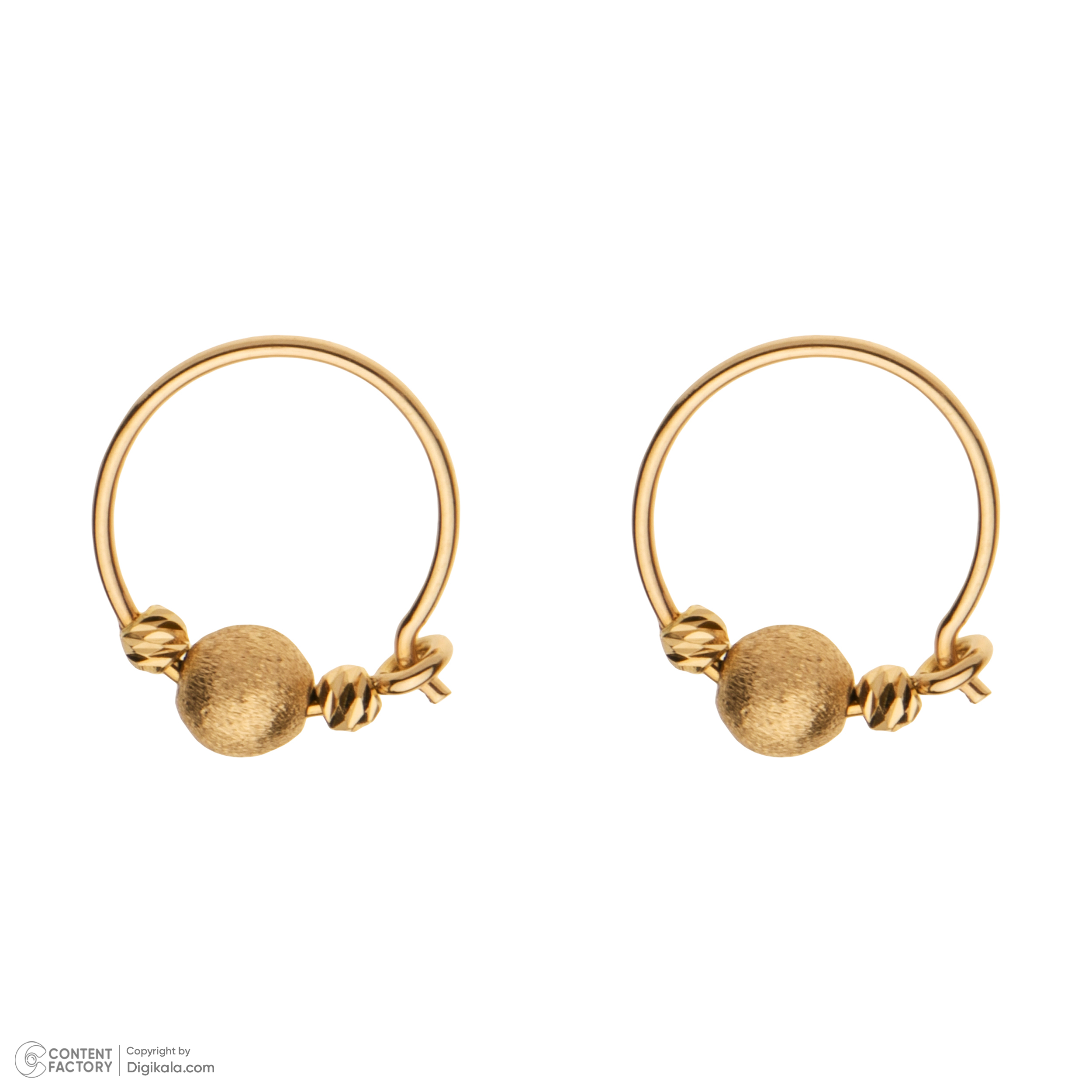 گوشواره حلقه‌ای طلا 18 عیار زنانه گلدم مدل E-3070012
