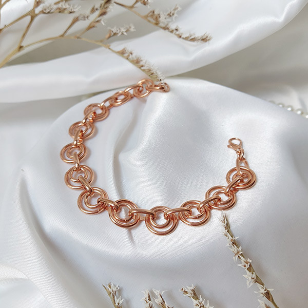 دستبند زنانه مدل دو دایره کد JW450