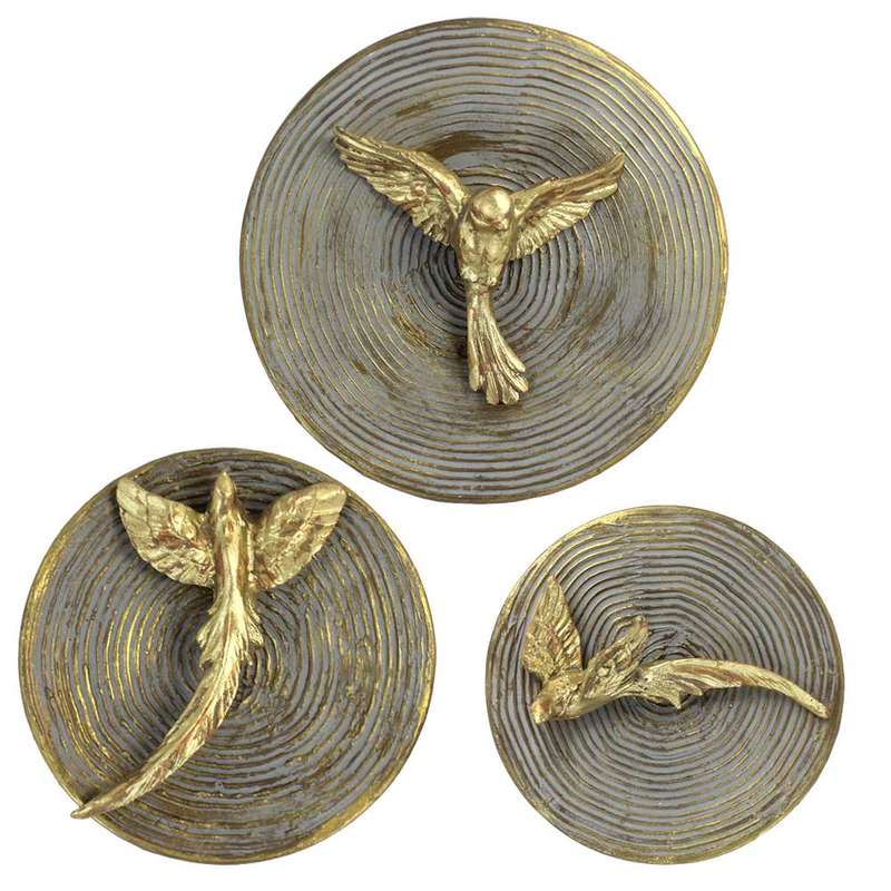 دیوارکوب مدل پرنده و بشقاب مجموعه 3 عددی