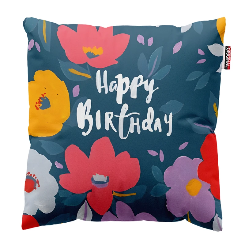 کوسن پاد آفرین مدل تولدت مبارک کد PK303651 سایز 30*30 سانتی متر