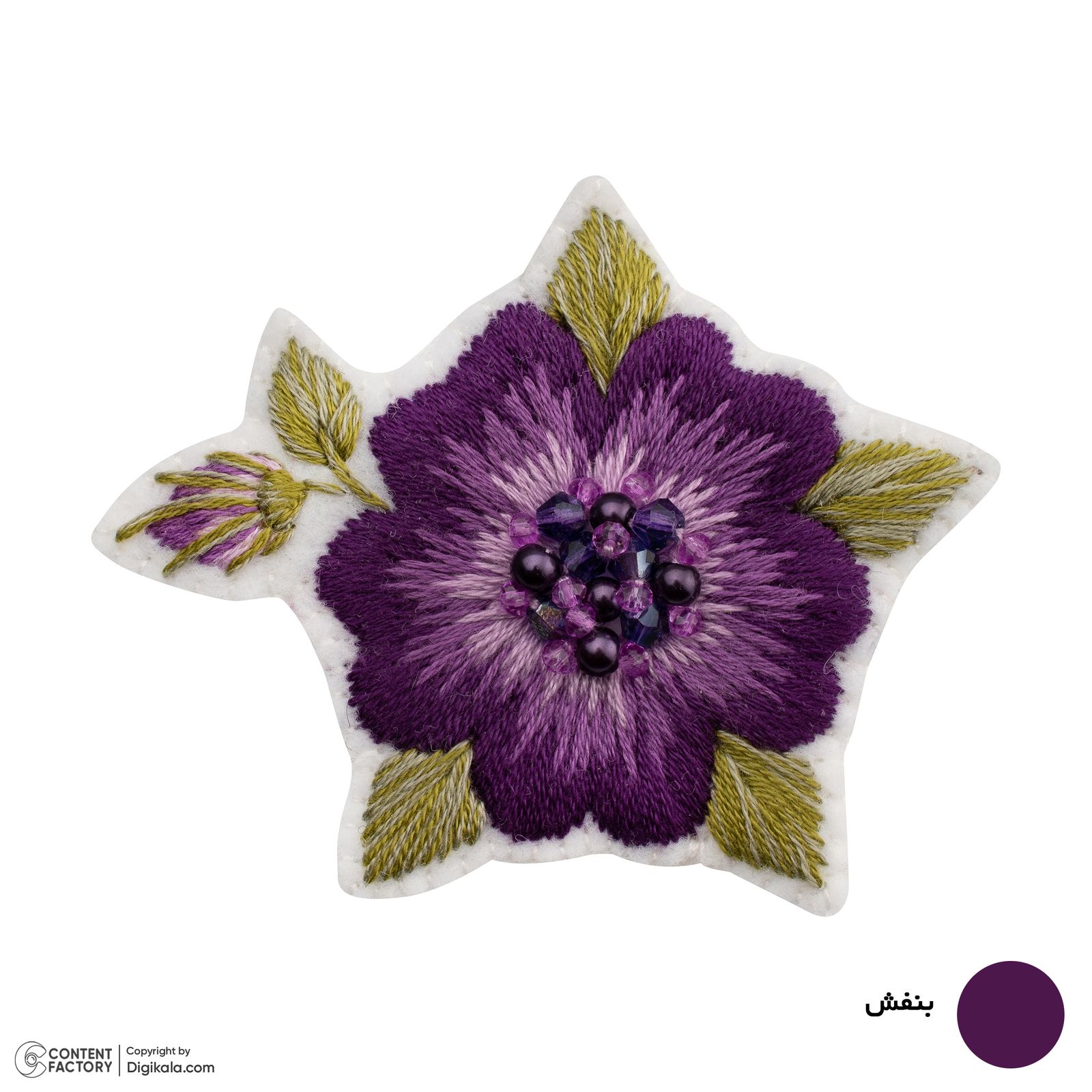 گل سینه دست ساز زنانه بومی مدل سوزن دوزی کد 69 -  - 4