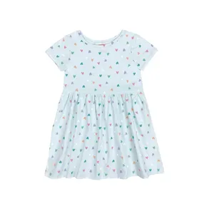 پیراهن آستین کوتاه یقه گرد دخترانه مدل MDSS-CH3939