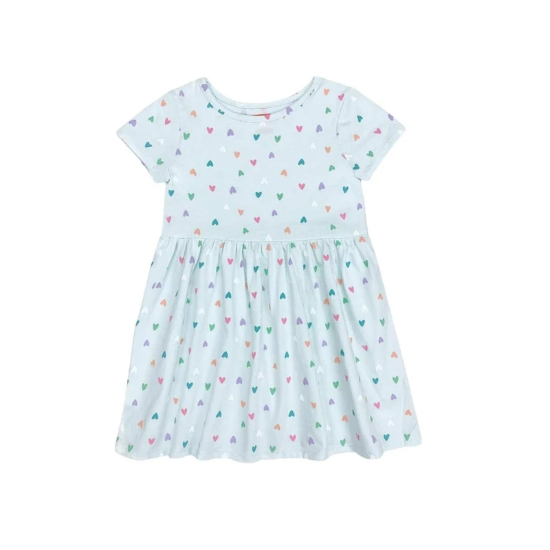 پیراهن آستین کوتاه یقه گرد دخترانه مدل MDSS-CH3939