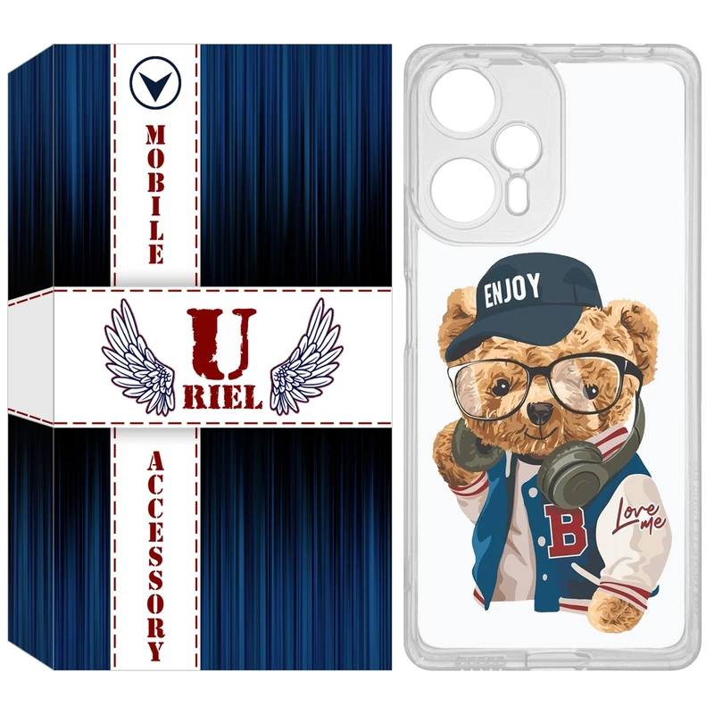 کاور یوریل مدل Clear کد 35 طرح تدی مناسب برای گوشی موبایل شیائومی Poco F5