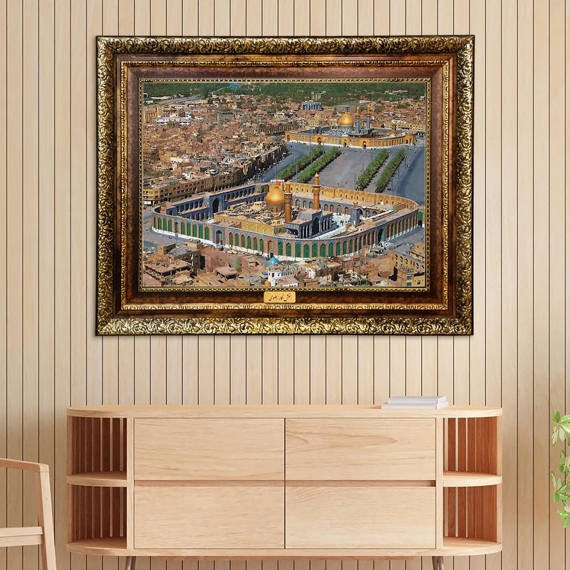 تابلو فرش ماشینی نقش نگار رضوی طرح بین الحرمین کد 533H