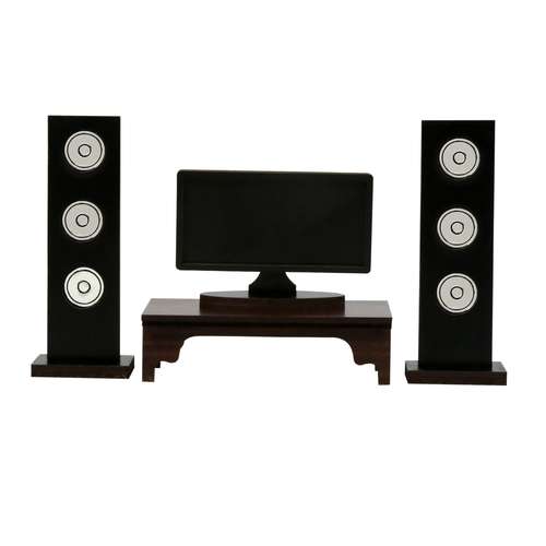 ماکت دکوری چوب ارا طرح سینما خانگی مدل Y500 مجموعه 4 عددی