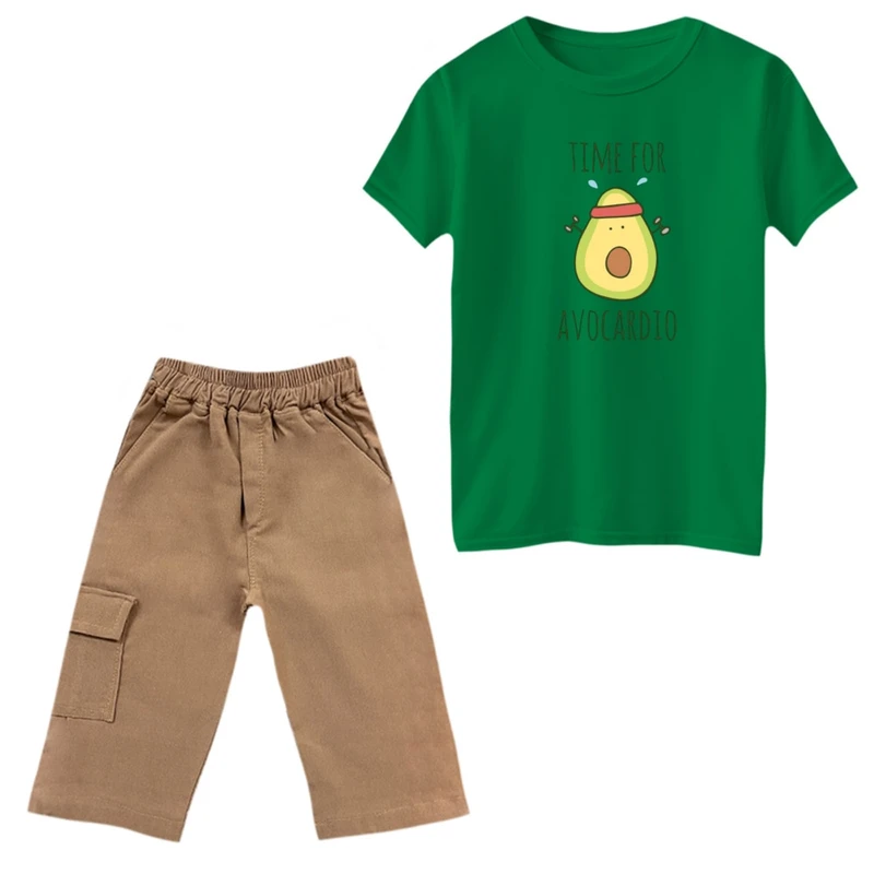 ست تی‌شرت و شلوارک پسرانه مدل آووکادو