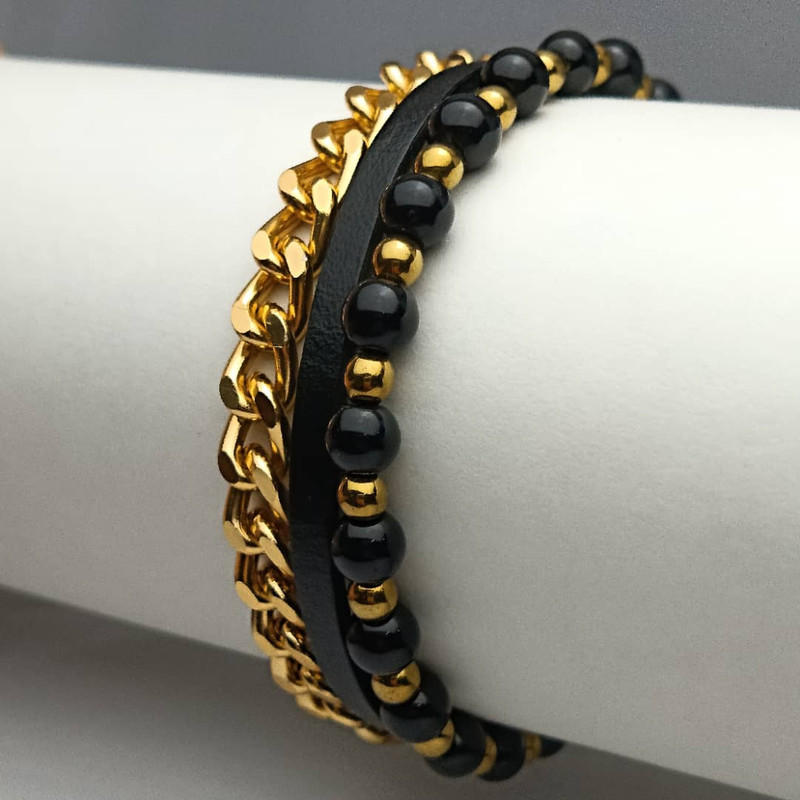 دستبند مردانه مدل چرمی