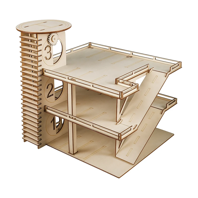 ساختنی 71 تکه مدل ماکت چوبی پارکینگ طبقاتی کد M218