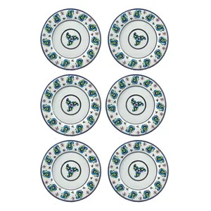 بشقاب غذاخوری مدل ترمه مجموعه 6 عددی