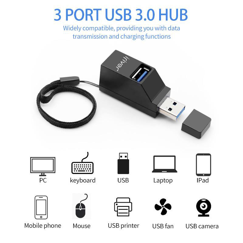 هاب 3 پورت USB3.0 آی ریور مدل Tiny Pro