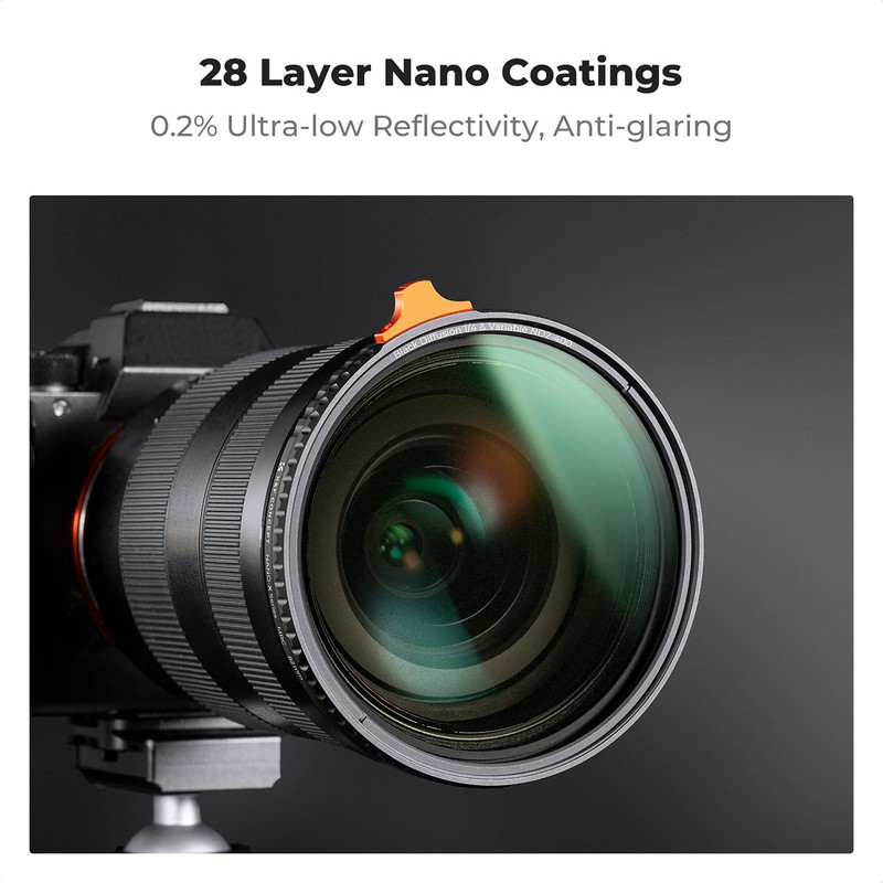 فیلتر لنز کی اند اف مدل B-DIFFUSION1/4 VARIABLE ND8-128(MRC) NO X CROSS SHADOW NANO-X - 77MM