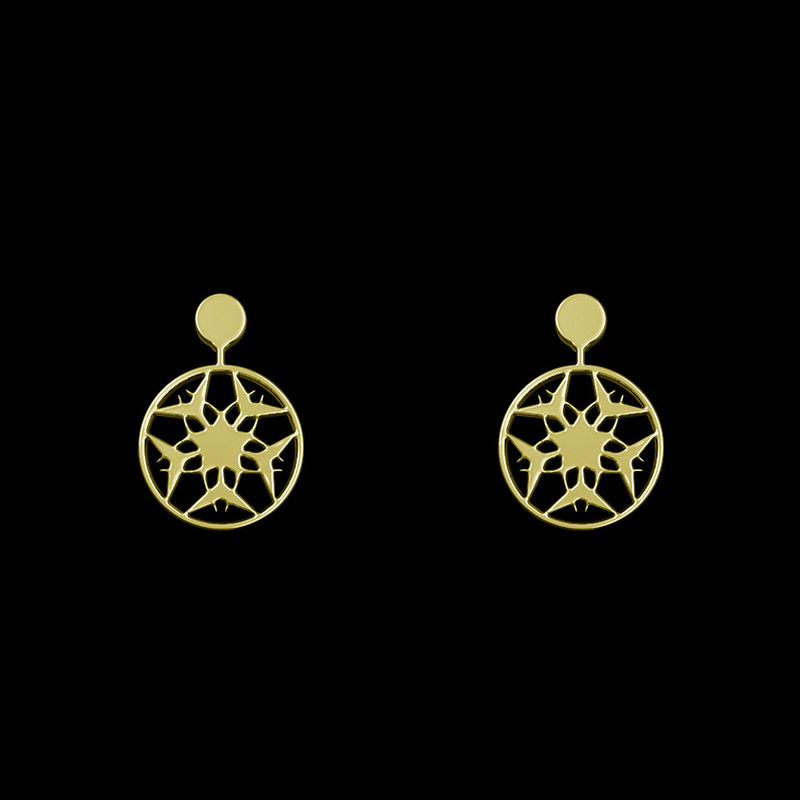 گوشواره طلا 18 عیار زنانه مدوپد مدل هندسی کد GA1-14419