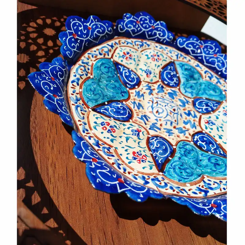 بشقاب میناکاری مدل گل کد 123333