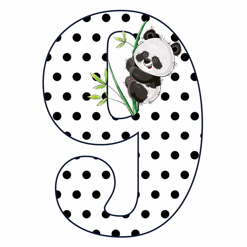 استند رومیزی تولد مدل عدد 9 طرح پاندا کد 1772