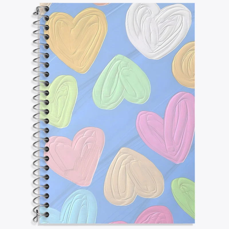 دفتر زبان 50 برگ خندالو مدل دو خط طرح پترن قلبی کد N3175