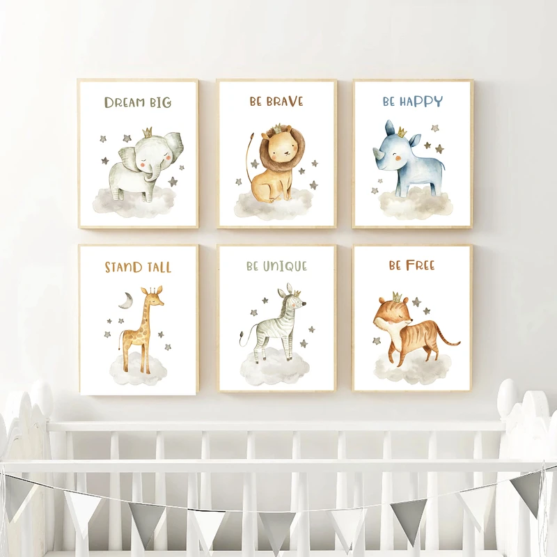 تابلو کودک و نوزاد الفاپ مدل حیوانات کد Star Animals 006 مجموعه 6 عددی
