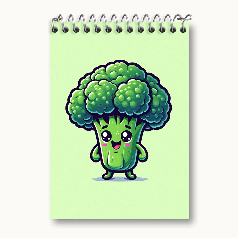 دفتر یادداشت 50 برگ خندالو طرح کلم بروکلی کیوت کد N2984