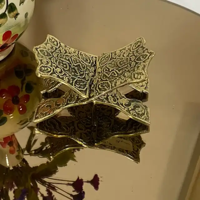 رحل قرآن برنجی مدل گل پیچک102103