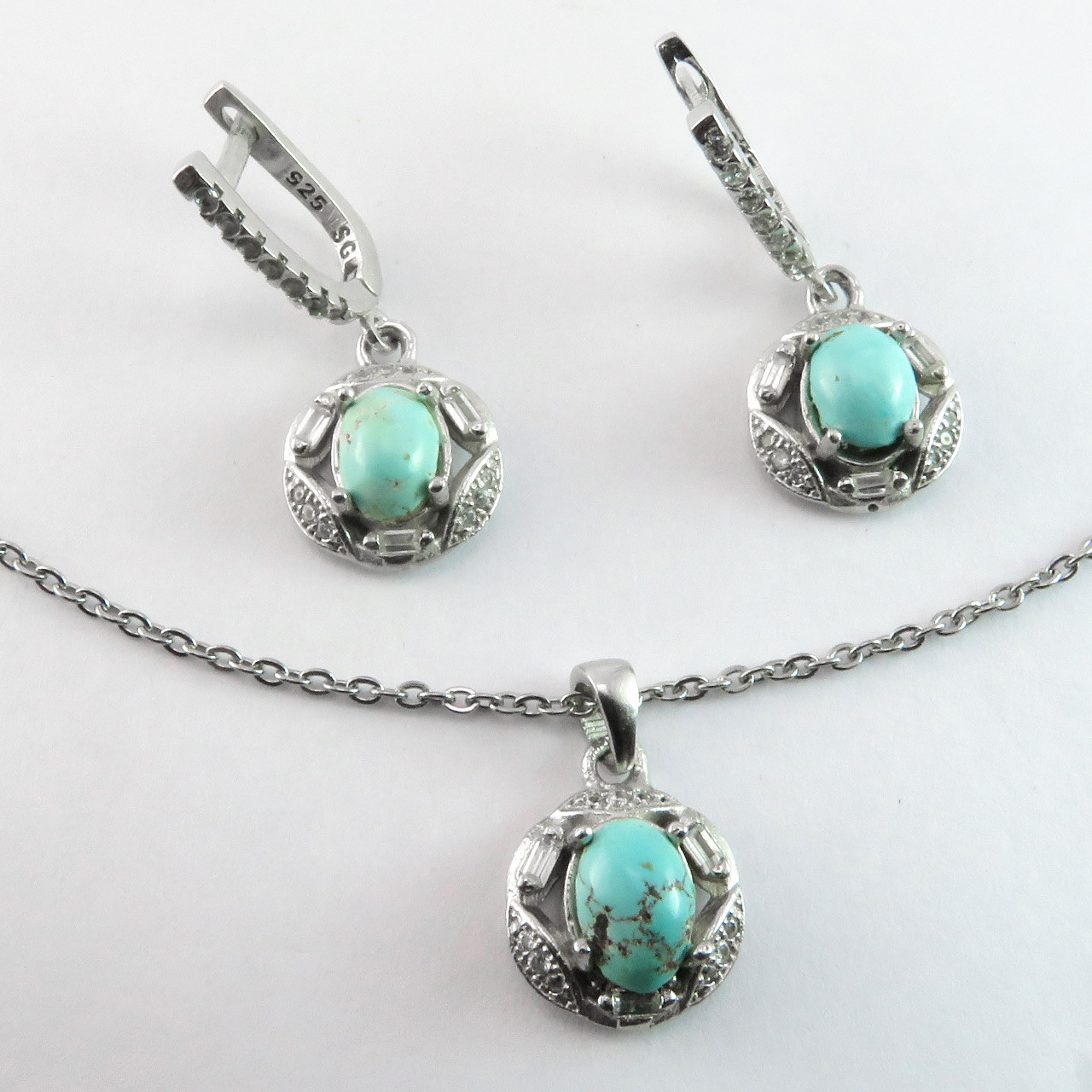 نیم ست نقره زنانه کد AV029