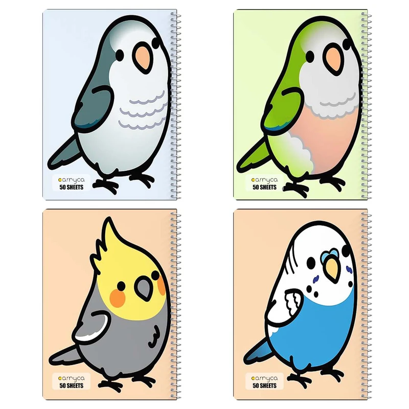 دفتر نقاشي 50 برگ کارنيکا طرح طوطی Parrot کد 58866 مجموعه 4 عددی