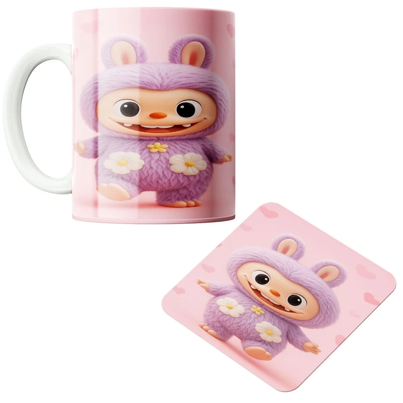 ماگ پاد آفرین مدل لبوبو کد 556 به همراه زیر لیوانی 