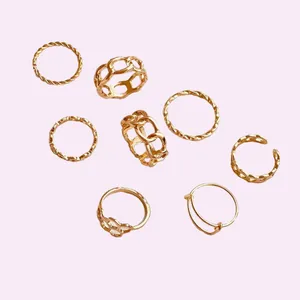 انگشتر زنانه مدل جاگ رو  مجموعه 8 عددی