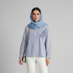 شومیز آستین بلند یقه برگردان زنانه تولیکا مدل 33145