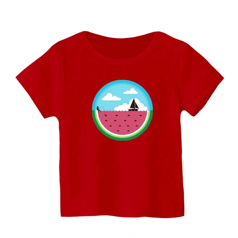 تی شرت آستین کوتاه بچگانه مدل هندوانه یلدایی کد 4