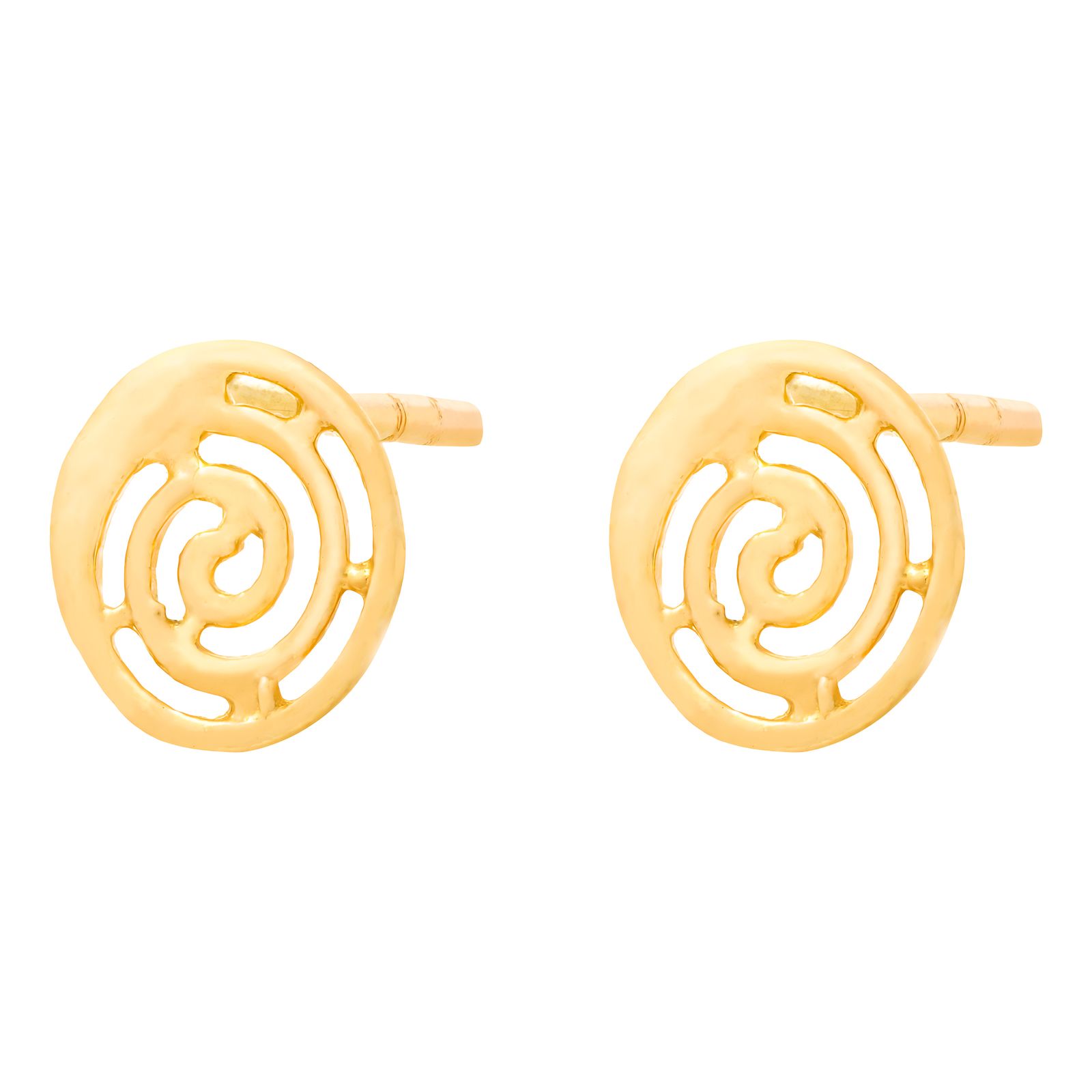 گوشواره میخی طلا 18 عیار زنانه وی گالری مدل دایره پیچی کد E0071 -  - 1