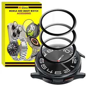 محافظ صفحه نمایش نانو ام‌گلس مدل GLS_Pmma مناسب برای ساعت هوشمند سامسونگ Galaxy Watch 6 Classic 43mm بسته سه عددی