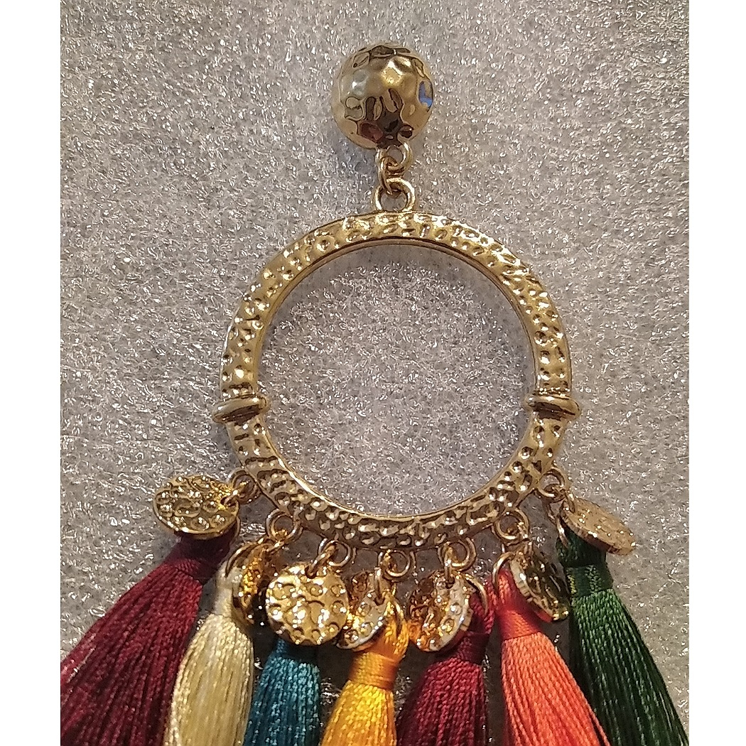 گوشواره زنانه آی ام مدل حلقه ای منگوله ای کد 3