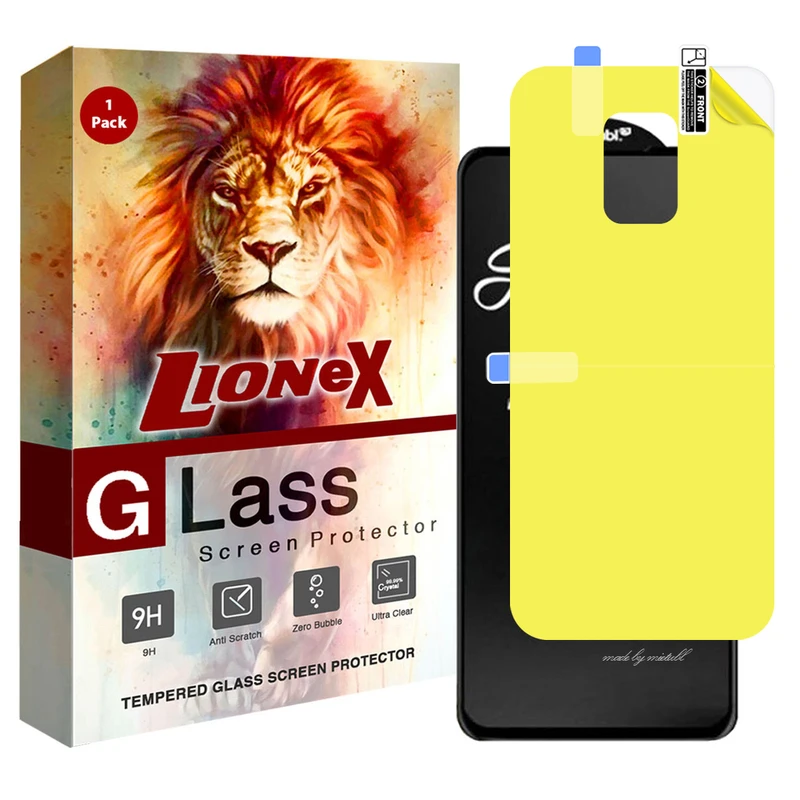 محافظ صفحه نمایش لایونکس مدل 2SN مناسب برای گوشی موبایل شیائومی Redmi Note 9 Pro Max به همراه محافظ پشت گوشی