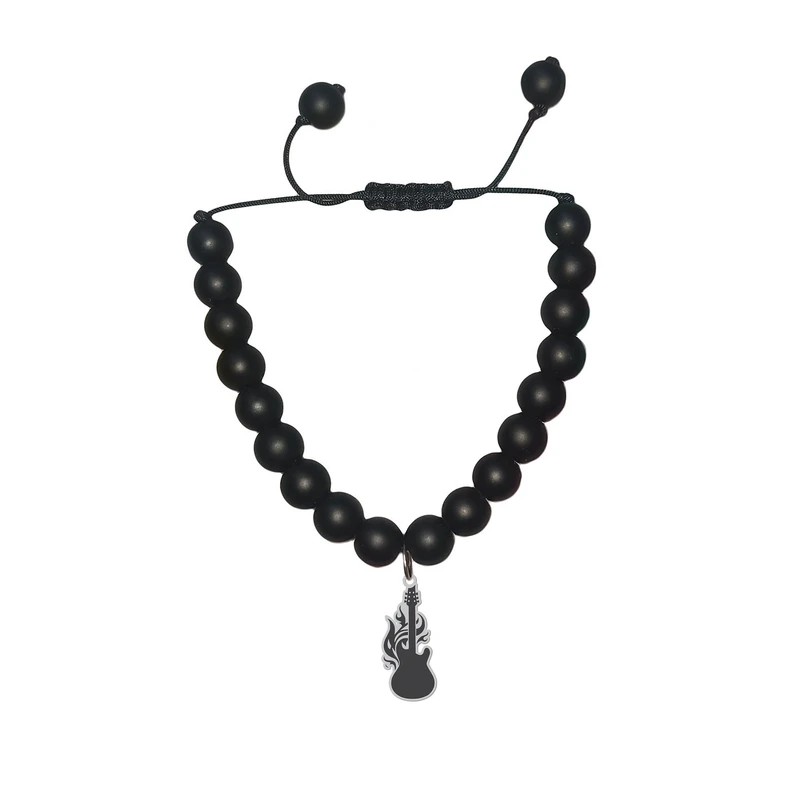 دستبند مهره‌ای هایکا مدل گیتار آتشی کد am.jh 144