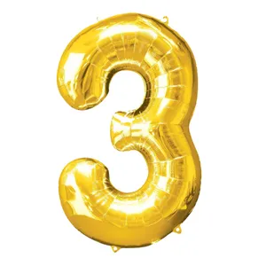 بادکنک فویلی مسترتم طرح عدد 3 پلاس 16 اینچ