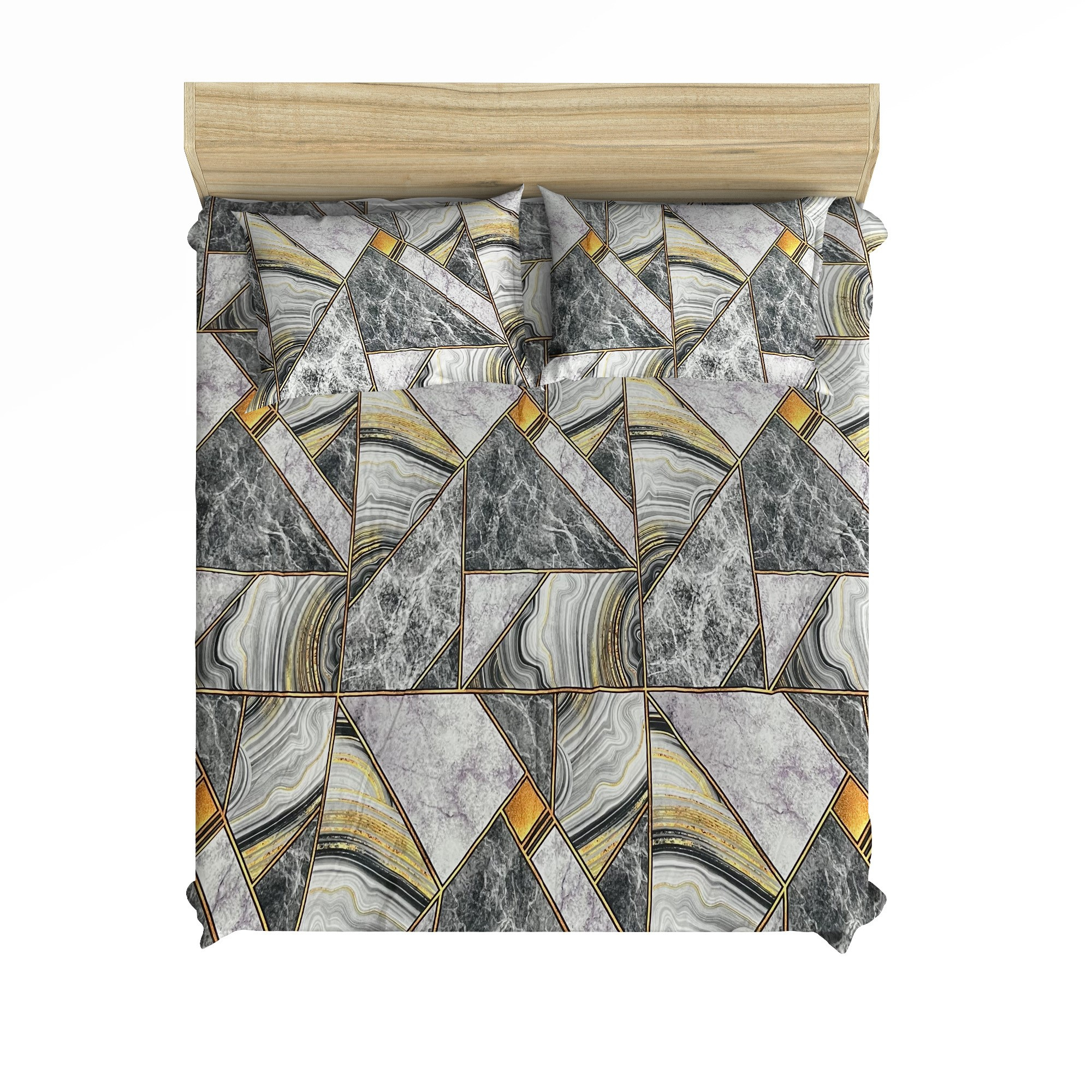 سرویس ملحفه کوکو جم مدل هگزاگون دونفره 3 تکه