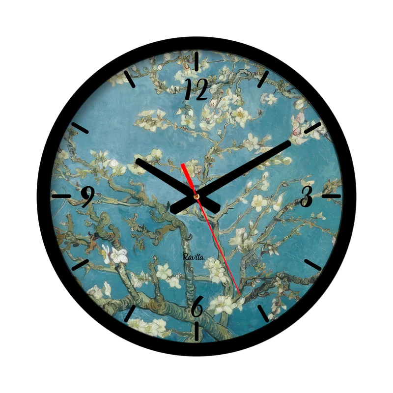 ساعت رومیزی عقربه‌ای راویتا مدل شکوفه بادام کد 3559