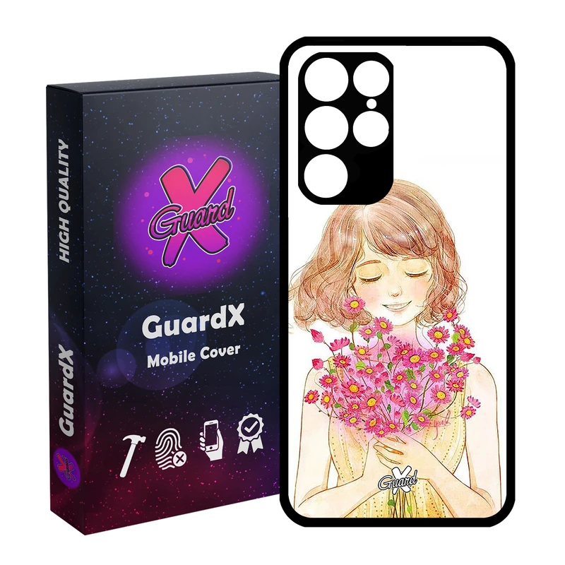 کاور گارد ایکس طرح دختر مدل Glass10239 مناسب برای گوشی موبایل سامسونگ Galaxy S22 Ultra
