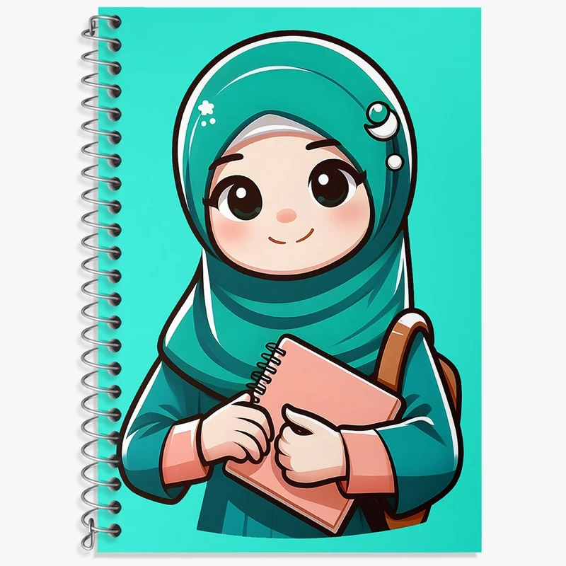 دفتر زبان 50 برگ خندالو مدل دو خط طرح دخترانه کد N1418