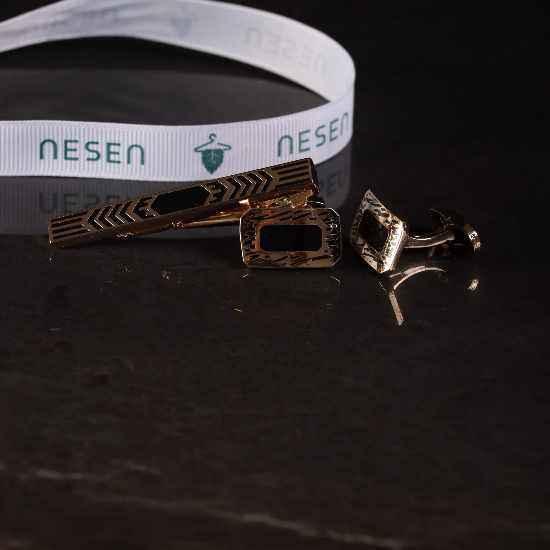 ست دکمه سردست و گیره کراوات مردانه نسن مدل ST3