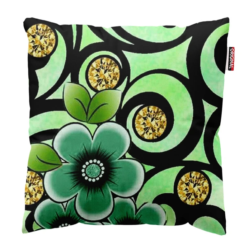 کوسن پاد آفرین طرح گل سایز 30*30 سانتی متر کد 875