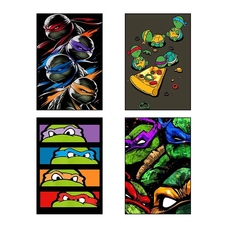 تابلو شاسي کارنيکا طرح لاک‌پشت‌های نینجا کد 13181 مجموعه 4 عددی