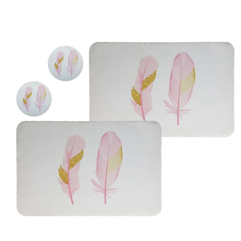 زیربشقابی طرح پر کد 8203 مجموعه 2عددی همراه زیرلیوانی