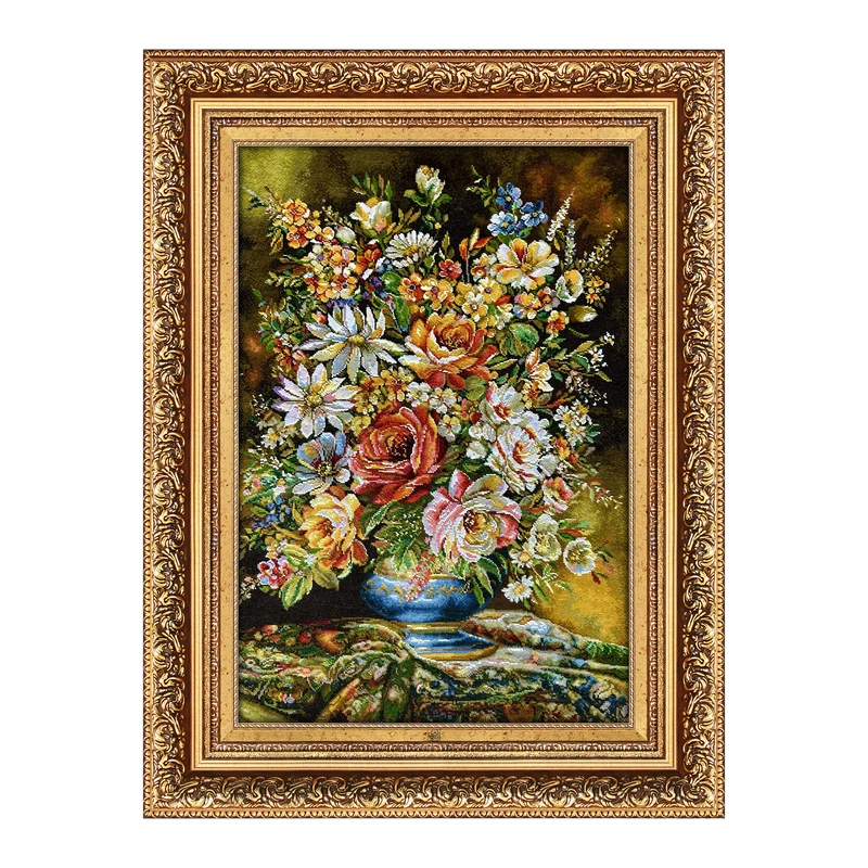 تابلو فرش دستباف فرش میرنظامی طرح گل و گلدان کد 2072