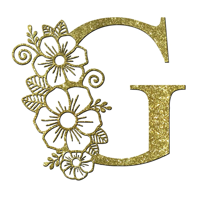 استیکر مدل چوبی طرح حروف لاتین گل دار کد HGOL-T-G