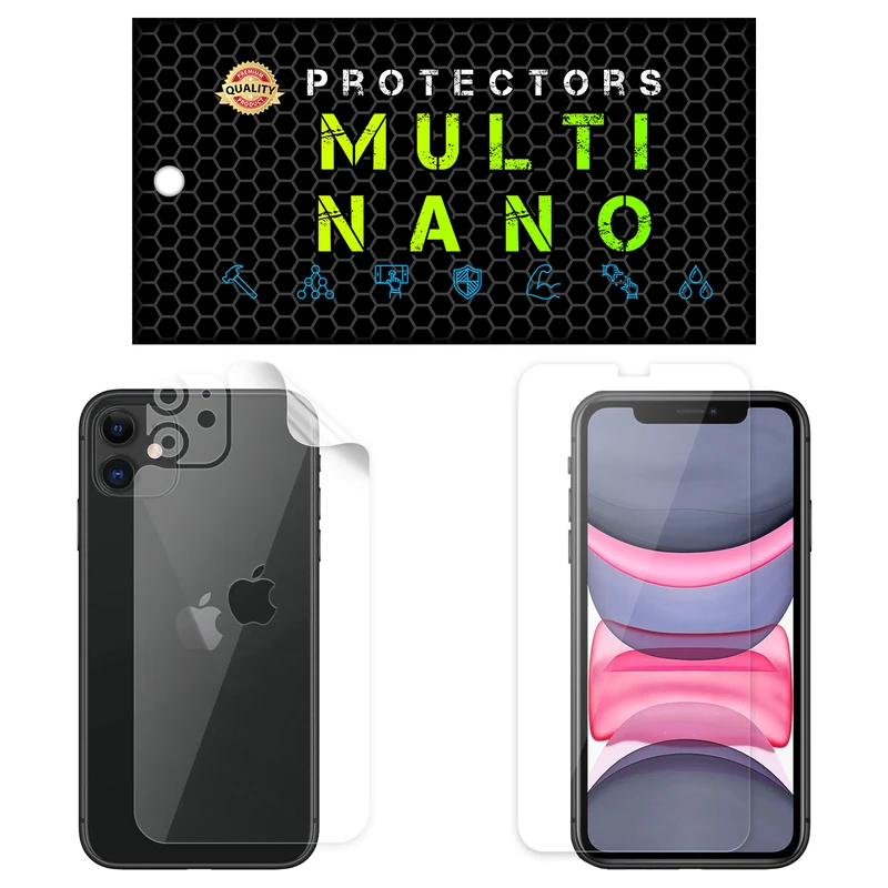 محافظ صفحه نمایش مولتی نانو مدل X-SFT مناسب برای گوشی موبایل اپل iPhone 11 به همراه محافظ پشت