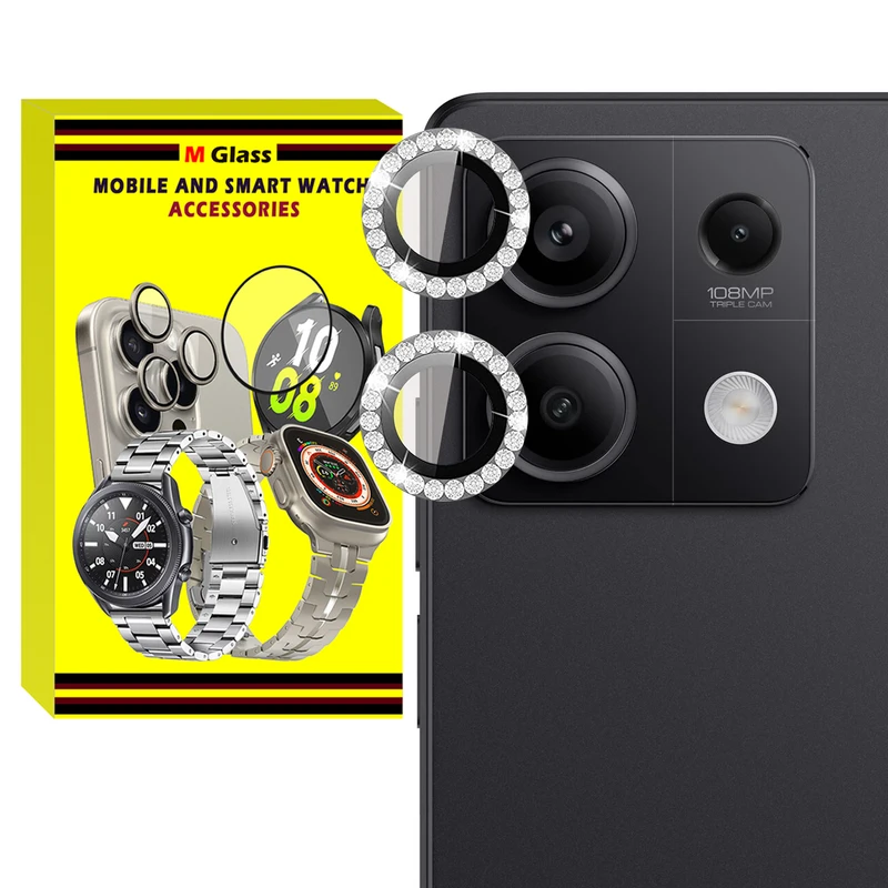 محافظ لنز دوربین فلزی ام‌گلس مدل RNG Diamond MG مناسب برای گوشی موبایل شیائومی Redmi Note 13 Pro 5G