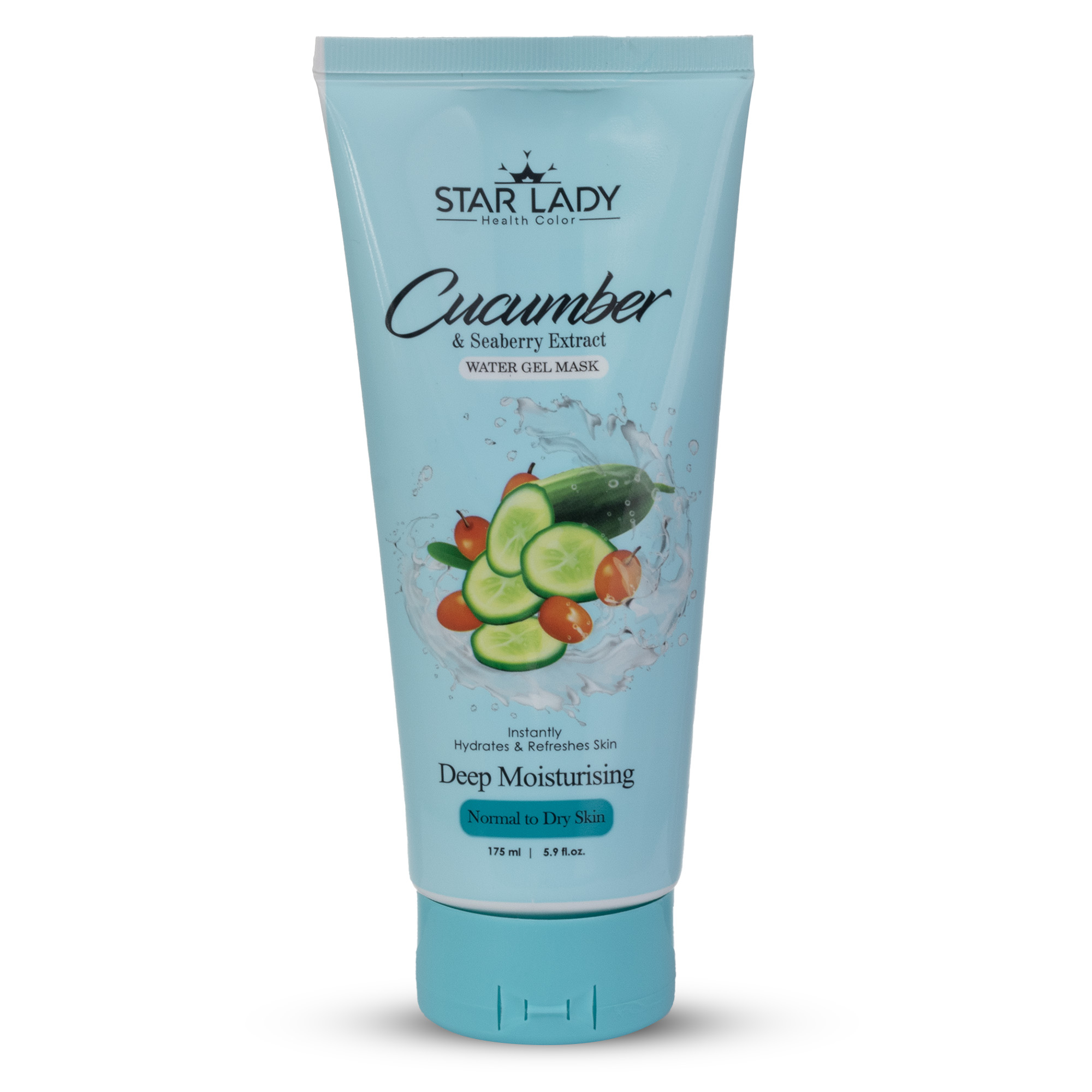 ماسک صورت استارلیدی مدل آبرسان خیار و ذغال اخته حجم 175 میلی لیتر