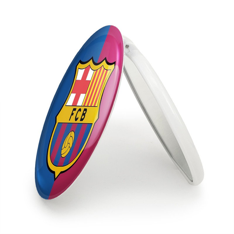 آینه جیبی خندالو طرح باشگاه بارسلونا FC Barcelona مدل تاشو کد 2002